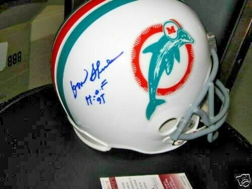 Full Size Miami Dolphins Helmet Signed by Don Shula Hall of Fame JSA COA: Full Size Miami Dolphins Helmet Signed by Don Shula Hall of Fame JSA COA This full-size replica Miami Dolphins helmet is signed by Don Shula, a Hall of Famer inducted in 1995 and now deceased. The hel