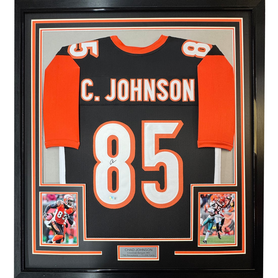 Framed Chad Johnson Bengals jersey JSA COA 33x42 (1 of 2)