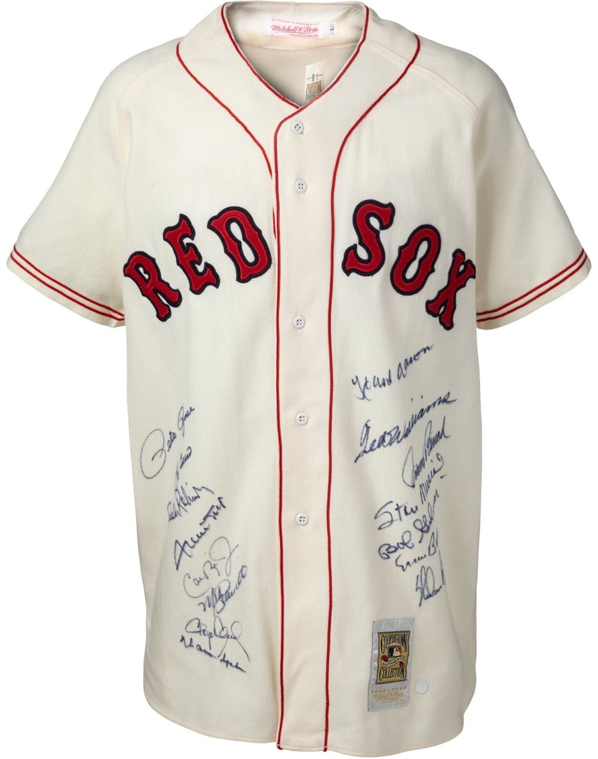 1999 MLB All Century Team Signed Jersey 16 Sigs Ted Williams PSA/DNA: 1999 MLB All Century Team Signed Jersey 16 Sigs Ted Williams PSA/DNA Celebrate baseball history with this remarkable 1999 Major League Baseball All Century Team multi-signed jersey featuring 16 signat