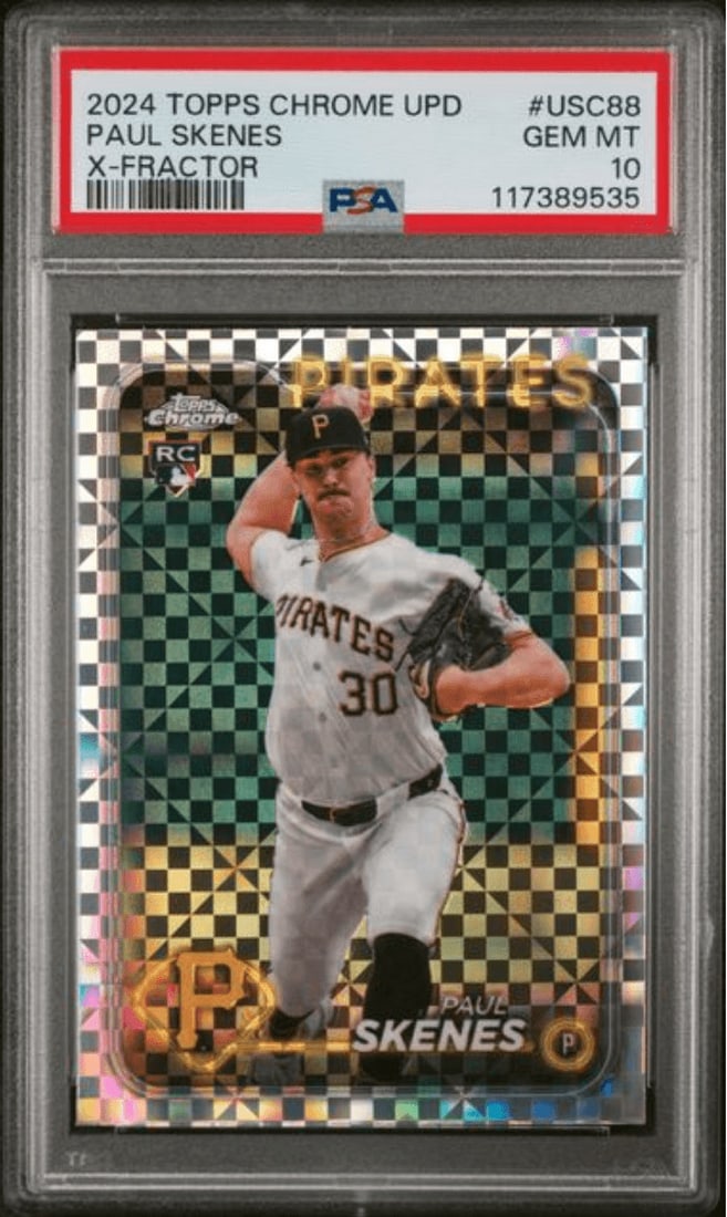 PSA 10 Paul Skenes 2024 Topps Chrome Update Xfractor USC88 (1 of 2)