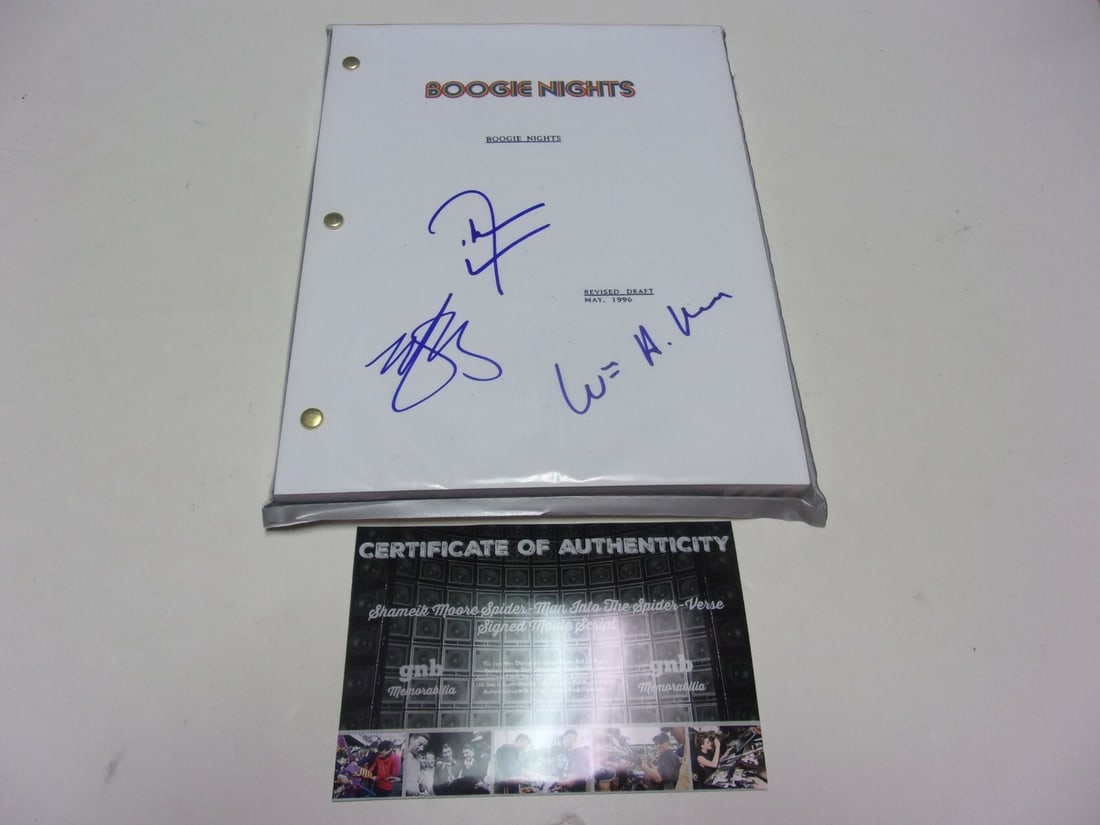 Boogie Nights Script Signed by Wahlberg Cheadle Macy with Certificate of Authenticity (1 of 1)