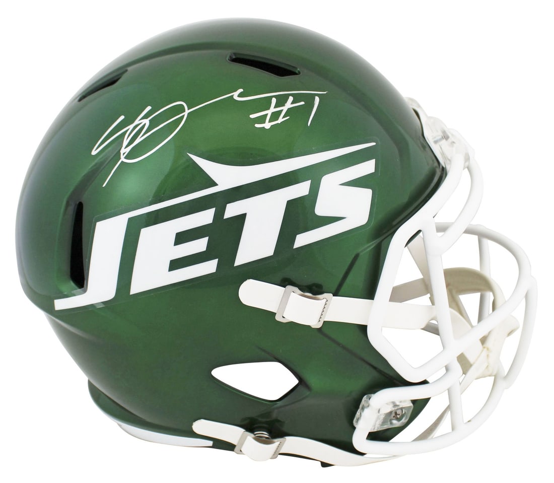 Ahmad Sauce Gardner Signed Full Size Jets Helmet BAS Witnessed (1 of 3)