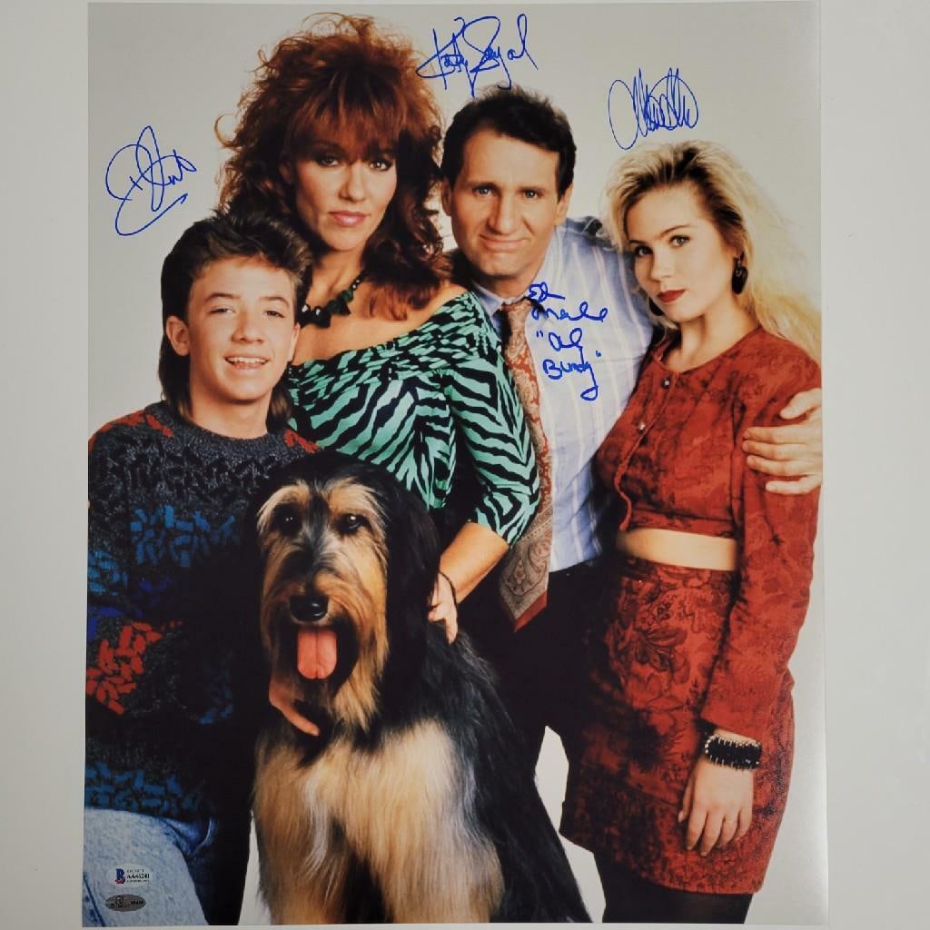 16x20 Married With Children cast photo signed by O Neill Sagal Applegate Beckett: 16x20 Married With Children cast photo signed by O Neill Sagal Applegate Beckett This is an original 16x20 photo signed by the cast of Married With Children, including Ed O'Neill, Katey Sagal, and Chr