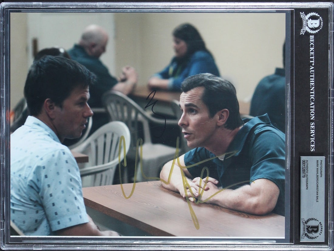 Slabbed 8x10 signed photo The Fighter Mark Wahlberg Christian Bale Beckett: Slabbed 8x10 signed photo The Fighter Mark Wahlberg Christian Bale Beckett This is an original 8x10 photograph personally signed by Mark Wahlberg and Christian Bale for The Fighter. It comes slabbed a