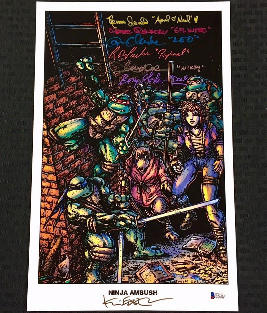 11x17 Photo Signed by Seven TMNT Cast Members with Beckett BAS Certificate (1 of 3)