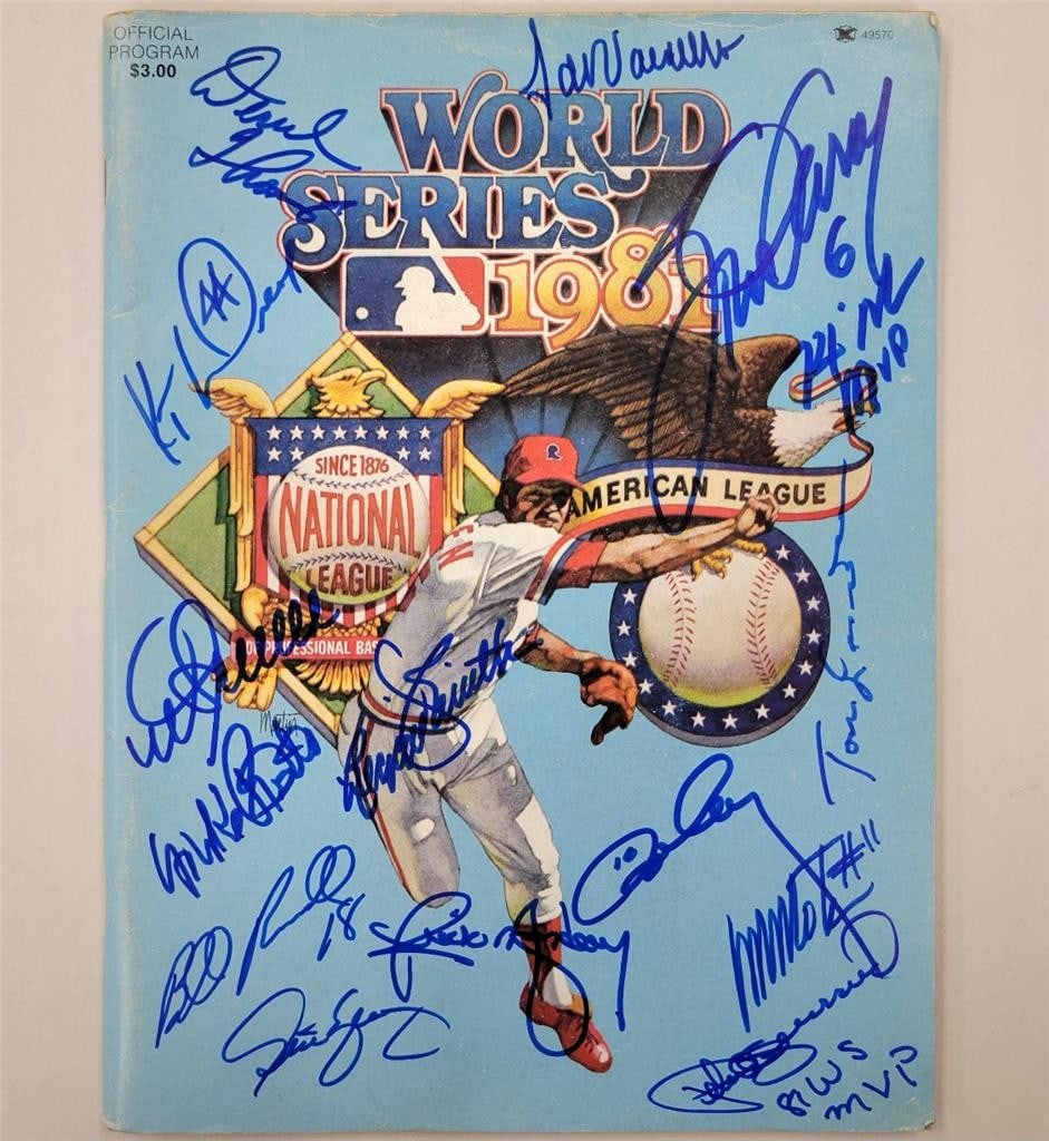 Los Angeles Dodgers 1981 World Series Program Signed by 14 BAS Authenticated (1 of 8)