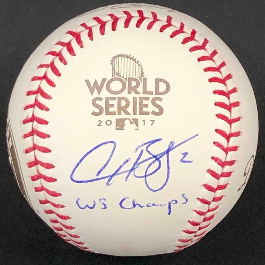 Alex Bregman Signed 2017 World Series Baseball PSA LOA: Alex Bregman Signed 2017 World Series Baseball PSA LOA This is an authentic signed baseball featuring the 2017 World Series logo, autographed by Alex Bregman of the Houston Astros. The baseball comes 
