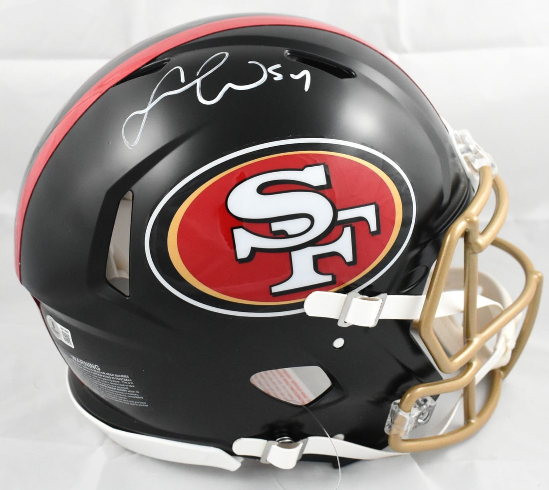 San Francisco 49ers full size Speed Authentic helmet signed by Fred Warner Beckett Holo (1 of 5)