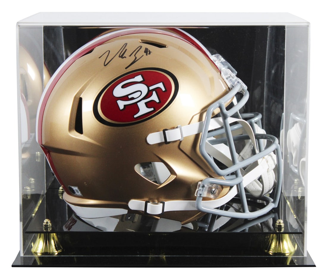 Nick Bosa signed 49ers full size Speed replica helmet with display case BAS (1 of 4)