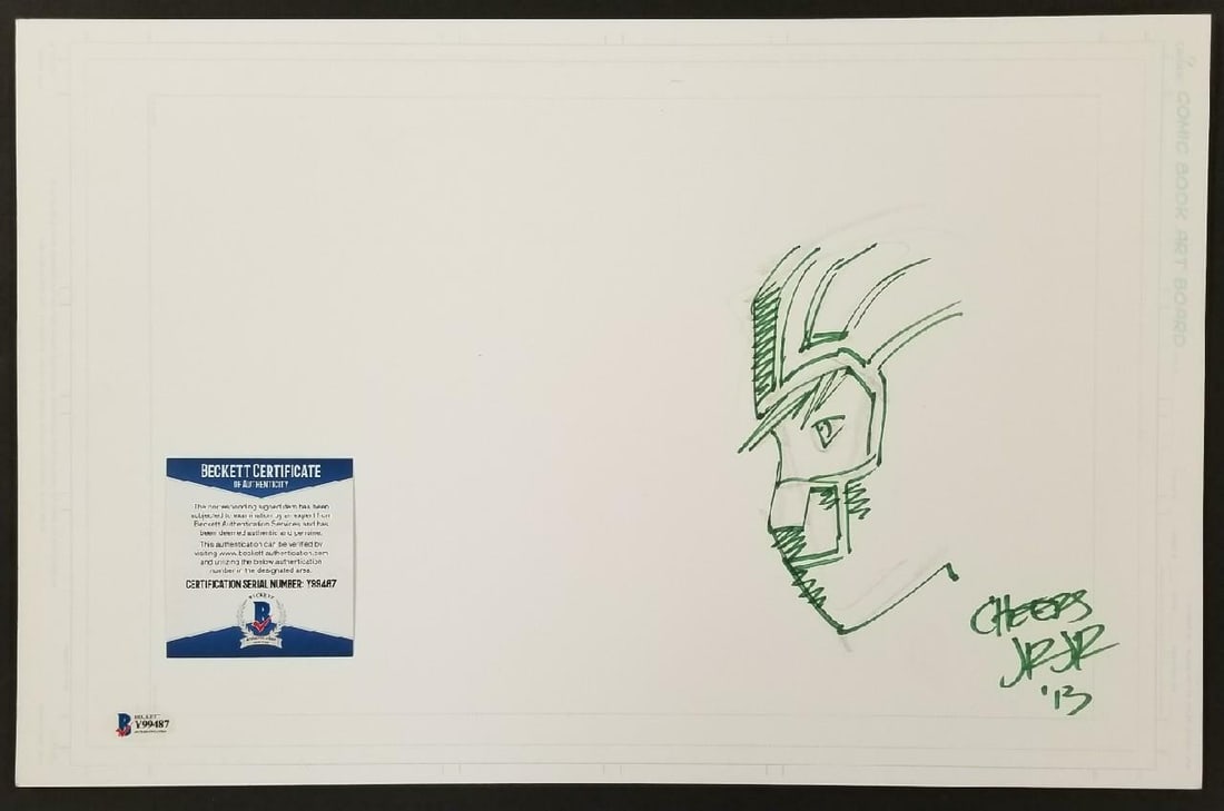 Signed John Romita Jr. 11x17 Marvel Sketch with Beckett Authentication (1 of 1)
