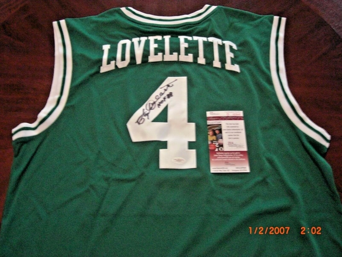 Signed Adidas Boston Celtics Clyde Lovellette jersey JSA COA (1 of 2)
