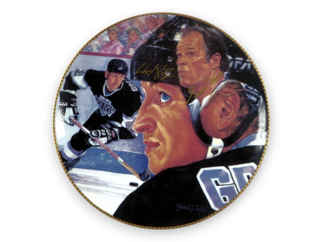 Wayne Gretzky Gordie Howe Signed Collector's Plate 1851 Gartlan USA (1 of 4)