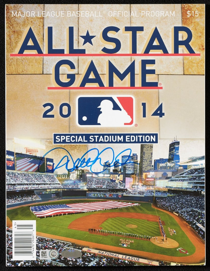 Derek Jeter Signed 2014 All-Star Game Program Steiner COA: Derek Jeter Signed 2014 All-Star Game Program Steiner COA Celebrate the legacy of baseball legend Derek Jeter with this signed 2014 All-Star Game program. Authentically autographed on the cover in blu