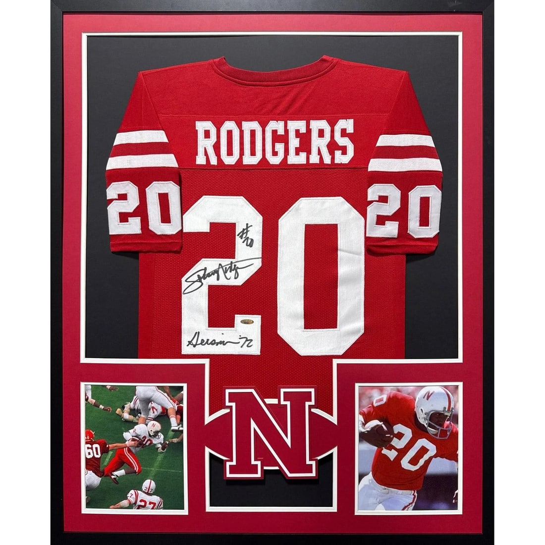 Framed Autographed Johnny Rodgers Nebraska Heisman Jersey Tristar (1 of 2)