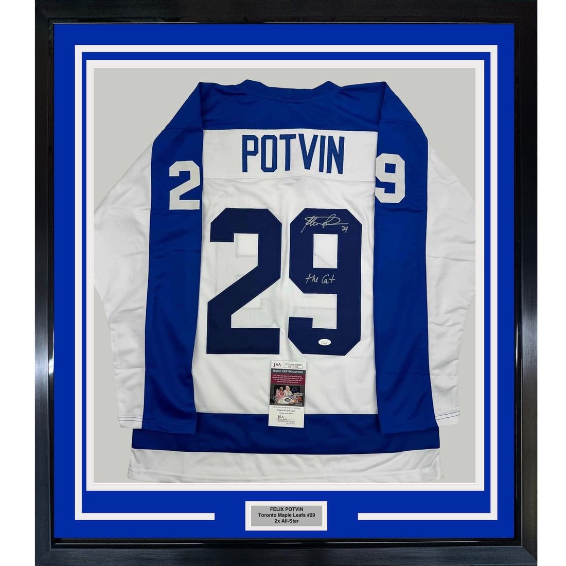 Framed Autographed Felix Potvin Jersey 35x39 Toronto Maple Leafs JSA COA (1 of 2)