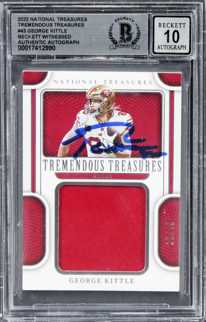 George Kittle 2022 National Treasures #43 Auto Card 30/49 Beckett Authenticated (1 of 2)