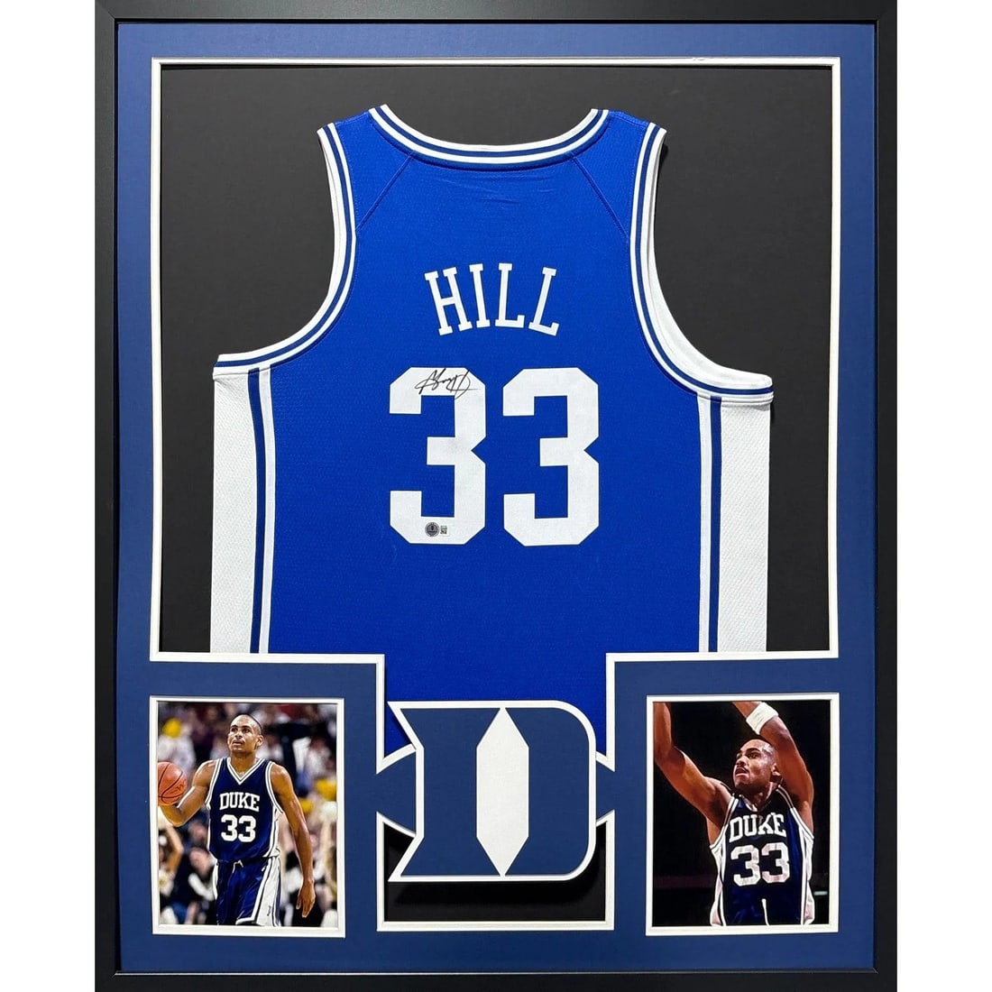 Framed Grant Hill Autographed Duke Blue Devils Jersey JSA (1 of 2)