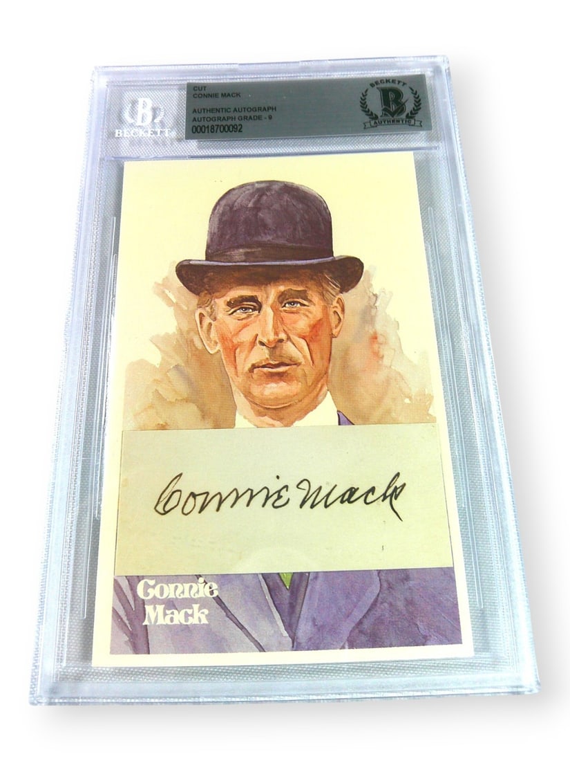 Connie Mack Beckett Certified Signed Cut With Postcard Philadelphia Athletics (1 of 2)