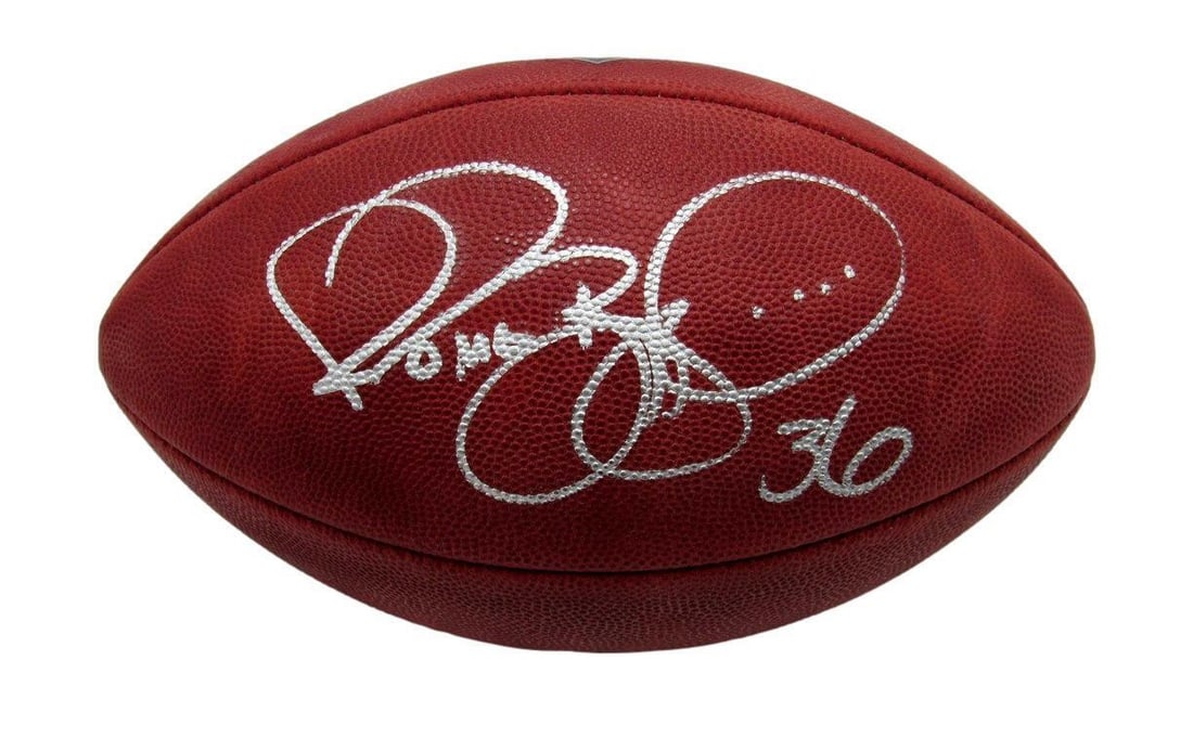 Jerome Bettis Autographed NFL Duke Football Steelers Beckett Authenticated: Jerome Bettis Autographed NFL Duke Football Steelers Beckett Authenticated Celebrate the legacy of Jerome Bettis with this authentic NFL Duke football, hand-signed by the Hall of Famer himself. This f