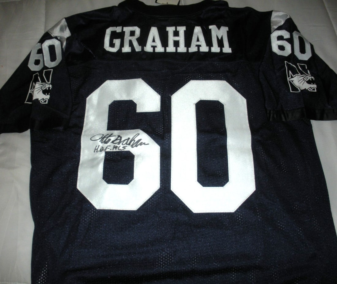 Signed Adidas Northwestern Wildcats Otto Graham football jersey COA (1 of 3)