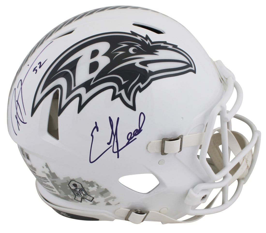 Baltimore Ravens STS III Speed Proline Helmet signed by Ray Lewis Ed Reed BAS: Baltimore Ravens STS III Speed Proline Helmet signed by Ray Lewis Ed Reed BAS This autographed alternate 2024 Salute To Service III Riddell authentic full size Speed Proline helmet has been personally