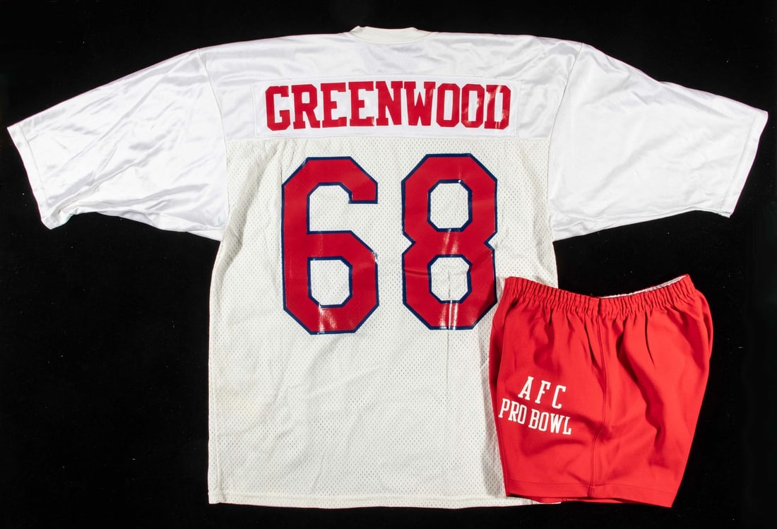 L.C. Greenwood Pittsburgh Steelers Jersey and AFC Pro Bowl Shorts 1970s-1980s: L.C. Greenwood Pittsburgh Steelers Jersey and AFC Pro Bowl Shorts 1970s-1980s This offering features an original L.C. Greenwood Pittsburgh Steelers Professional Model Football Jersey paired with AFC P