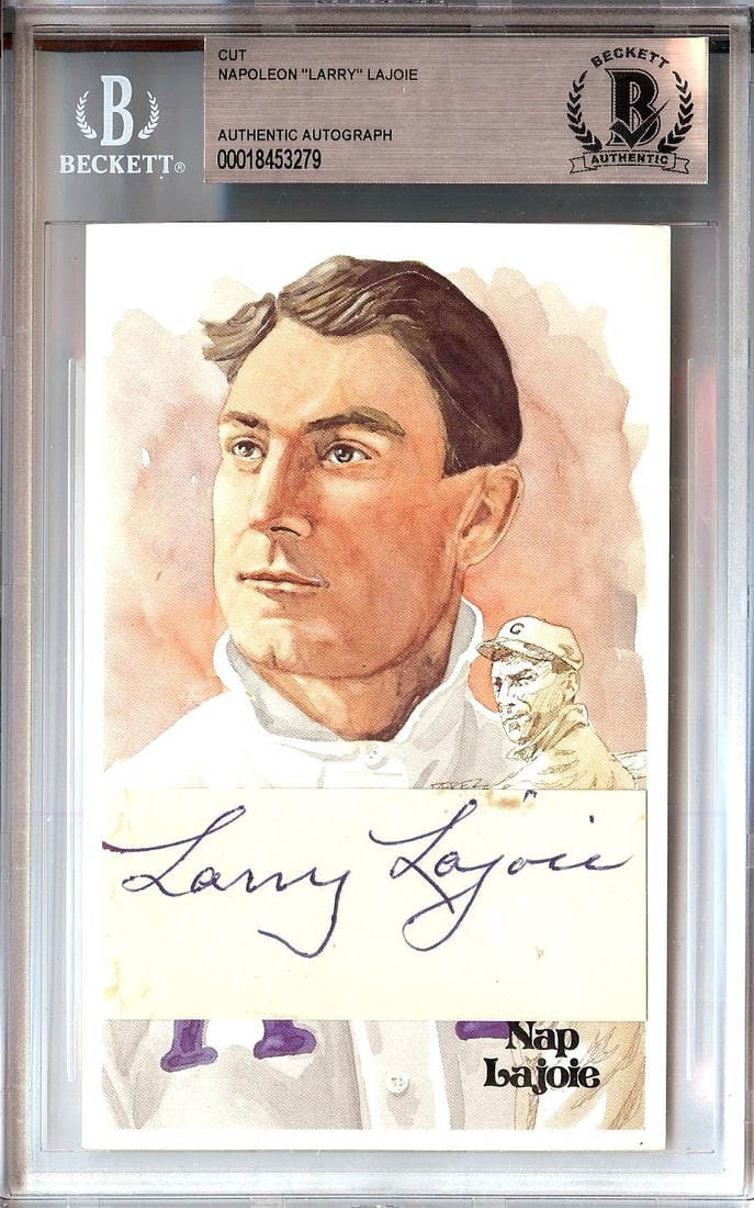 Nap Lajoie Autographed Cut Signature with JSA Authentication: Nap Lajoie Autographed Cut Signature with JSA Authentication This item features a cut signature of Hall of Famer Nap Lajoie, a legendary player for the Philadelphia Athletics. The autograph is authent