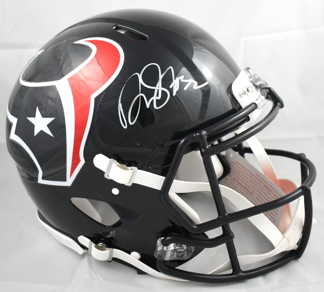 Houston Texans full size speed helmet signed by David Montgomery Beckett holo (1 of 6)