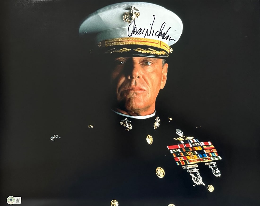 Jack Nicholson Signed 16x20 A Few Good Men Photo Beckett LOA: Jack Nicholson Signed 16x20 A Few Good Men Photo Beckett LOA This autographed 16x20 photograph features Jack Nicholson in his iconic role as Colonel Nathan R. Jessup from the film A Few Good Men. The 