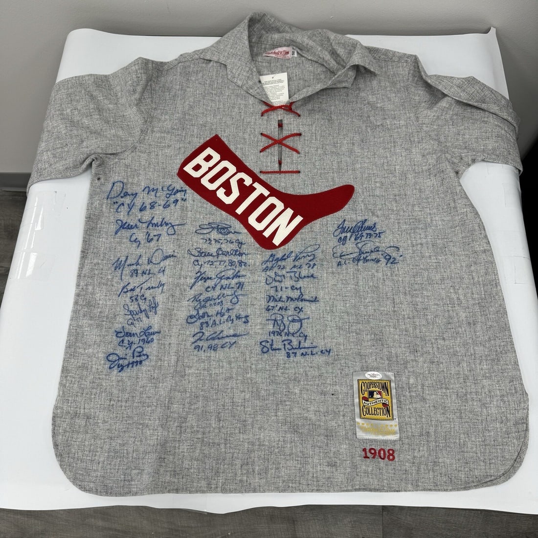 Cy Young Winners Signed Jersey 20 Autographs Roy Halladay JSA COA: Cy Young Winners Signed Jersey 20 Autographs Roy Halladay JSA COA This stunning authentic Mitchell & Ness jersey celebrates the legacy of Cy Young winners with 20 signatures, including that of the leg