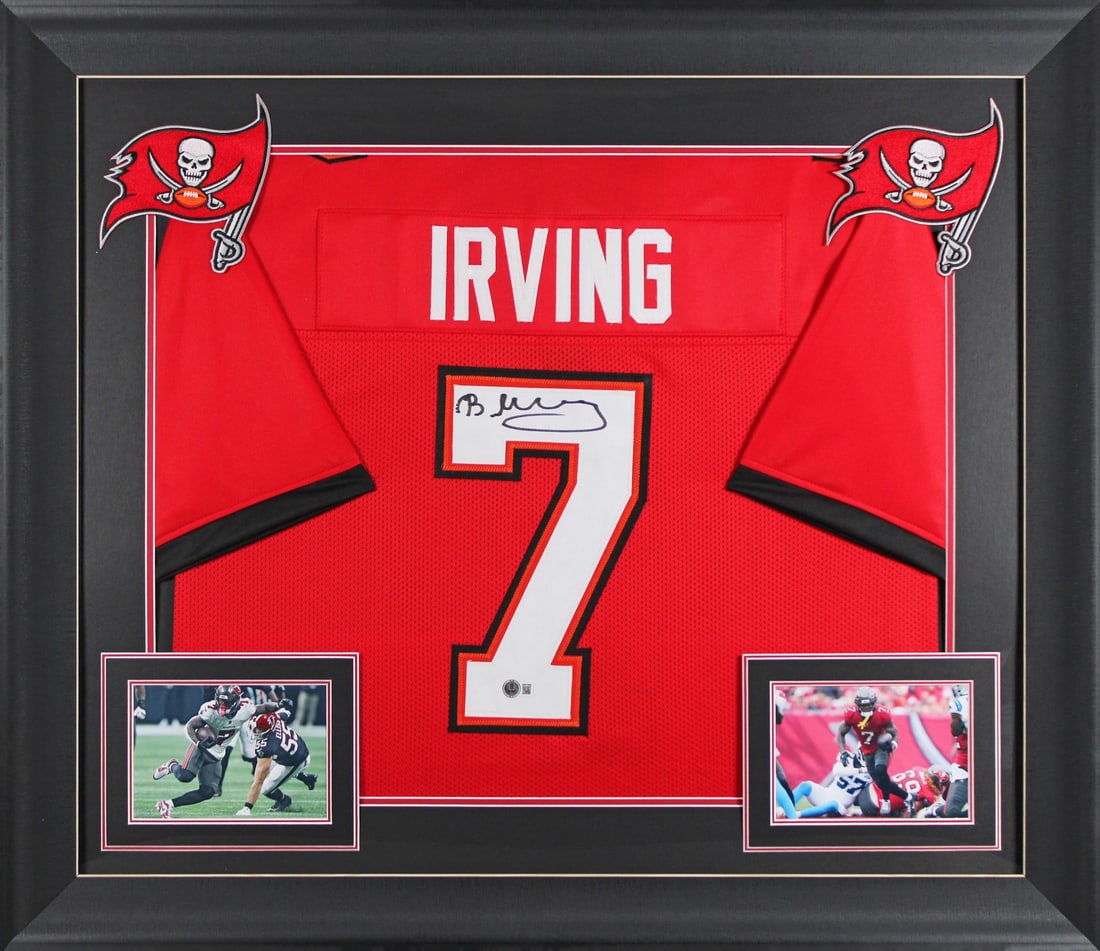 Framed Red Jersey Signed by Bucky Irving Beckett Witnessed Tampa Bay Buccaneers (1 of 2)