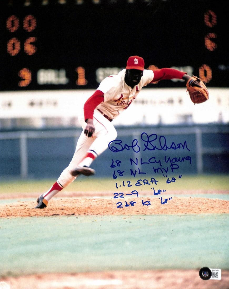 Bob Gibson autographed Cardinals 11x14 photo Beckett authenticated (1 of 1)