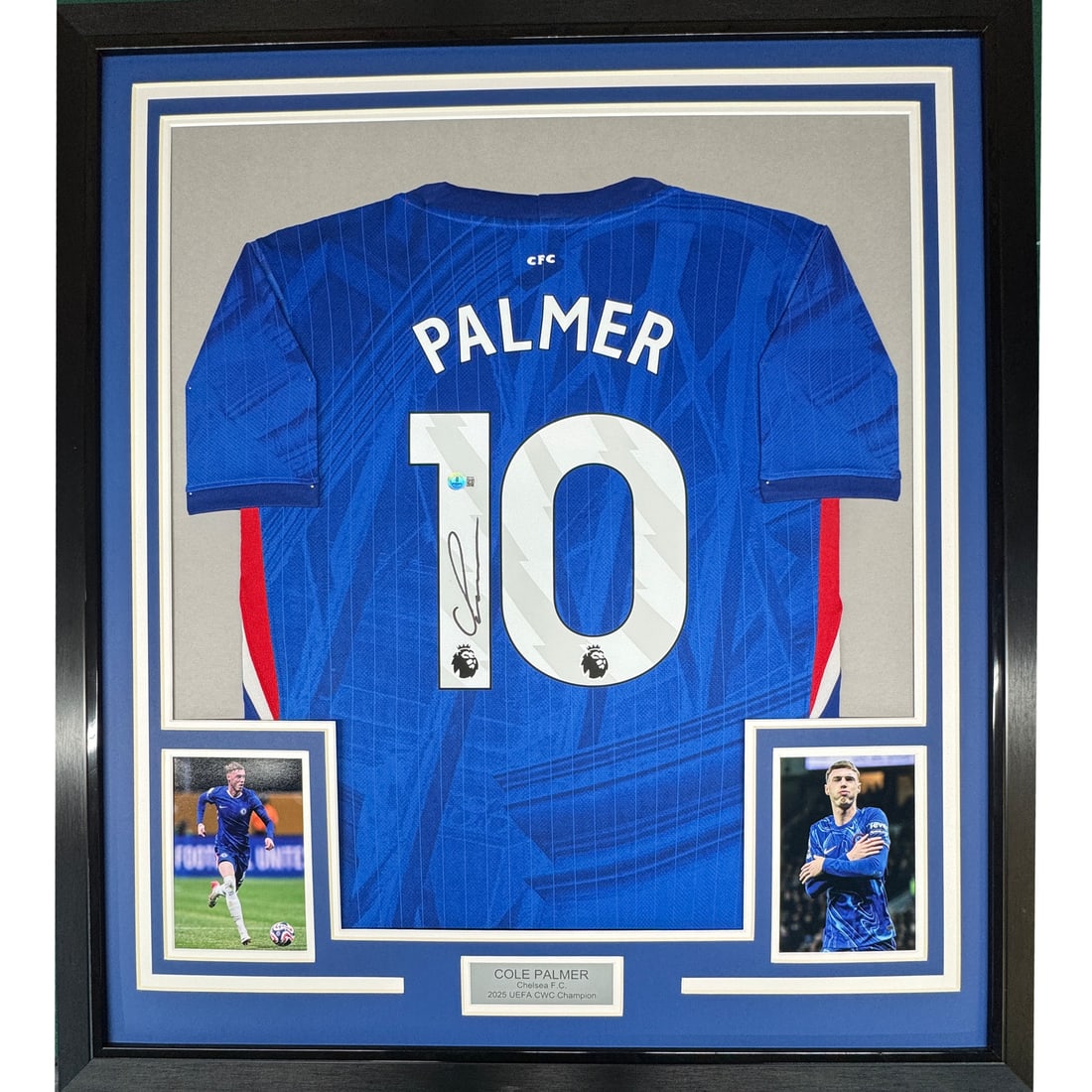 Cole Palmer Signed Chelsea Jersey 35x39 Framed Display Beckett Authenticated (1 of 2)