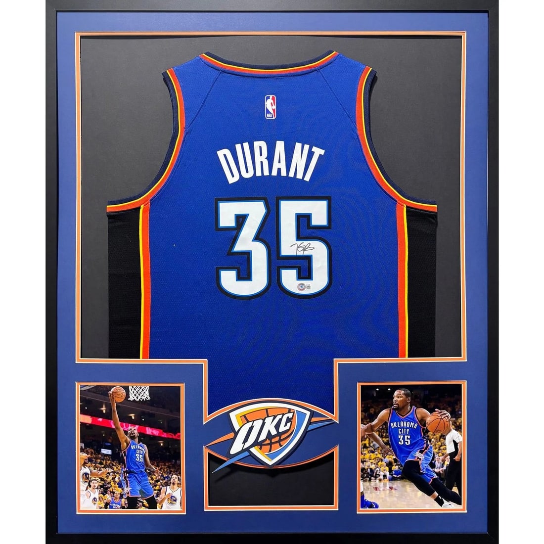 Beckett Authenticated Kevin Durant Signed Framed OKC Thunder Jersey (1 of 2)