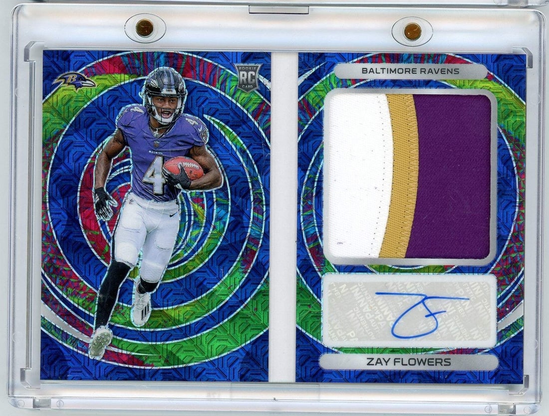2023 Panini Spectra Zay Flowers #ROZFL 15 Booklet Auto Rookie Card with Topps Authentication (1 of 2)