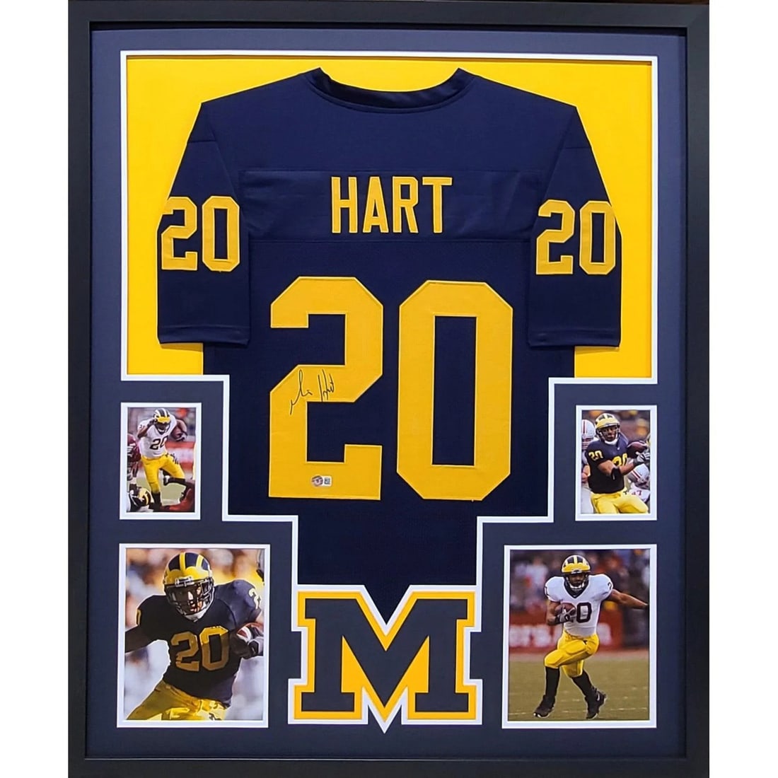 Mike Hart Signed Framed Michigan Jersey Beckett Authenticated (1 of 2)