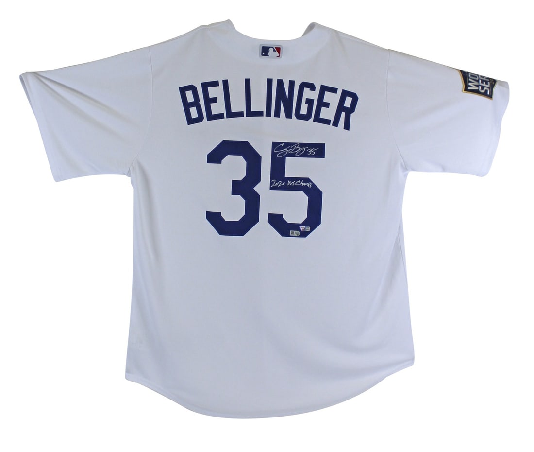 Cody Bellinger Signed 2020 WS Champs White Nike Jersey Fanatics: Cody Bellinger Signed 2020 WS Champs White Nike Jersey Fanatics Celebrate the Los Angeles Dodgers' victory with this autographed Cody Bellinger white Nike jersey. This original item features the 2020 