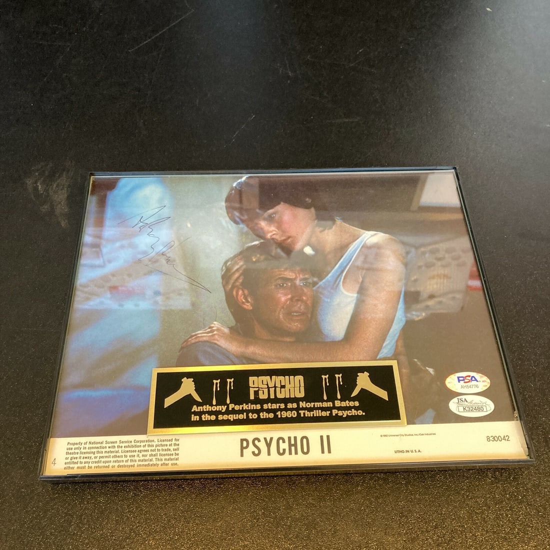 Anthony Perkins Signed Psycho 8x10 Photo PSA DNA JSA Stickers: Anthony Perkins Signed Psycho 8x10 Photo PSA DNA JSA Stickers This is an original 8x10 photograph signed by Anthony Perkins from the classic film Psycho. The autograph has been authenticated by PSA/DN