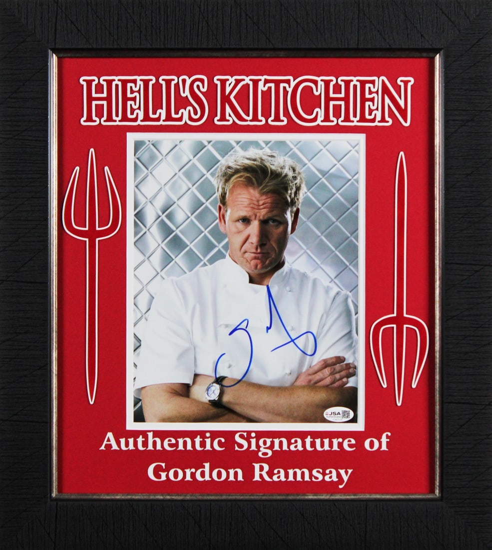 Framed 8x10 Gordon Ramsey signed Hell's Kitchen photo JSA (1 of 2)