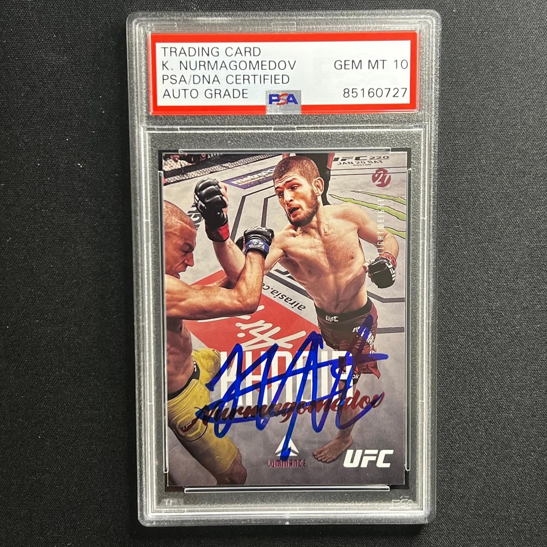 2021 Panini Luminance #54 Khabib Nurmagomedov Autographed PSA 10 Card (1 of 2)