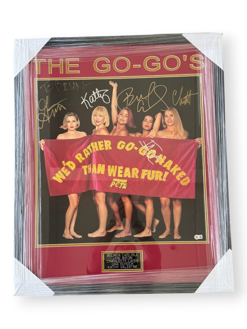 Framed Go Gos poster with five autographs Beckett authenticated (1 of 6)