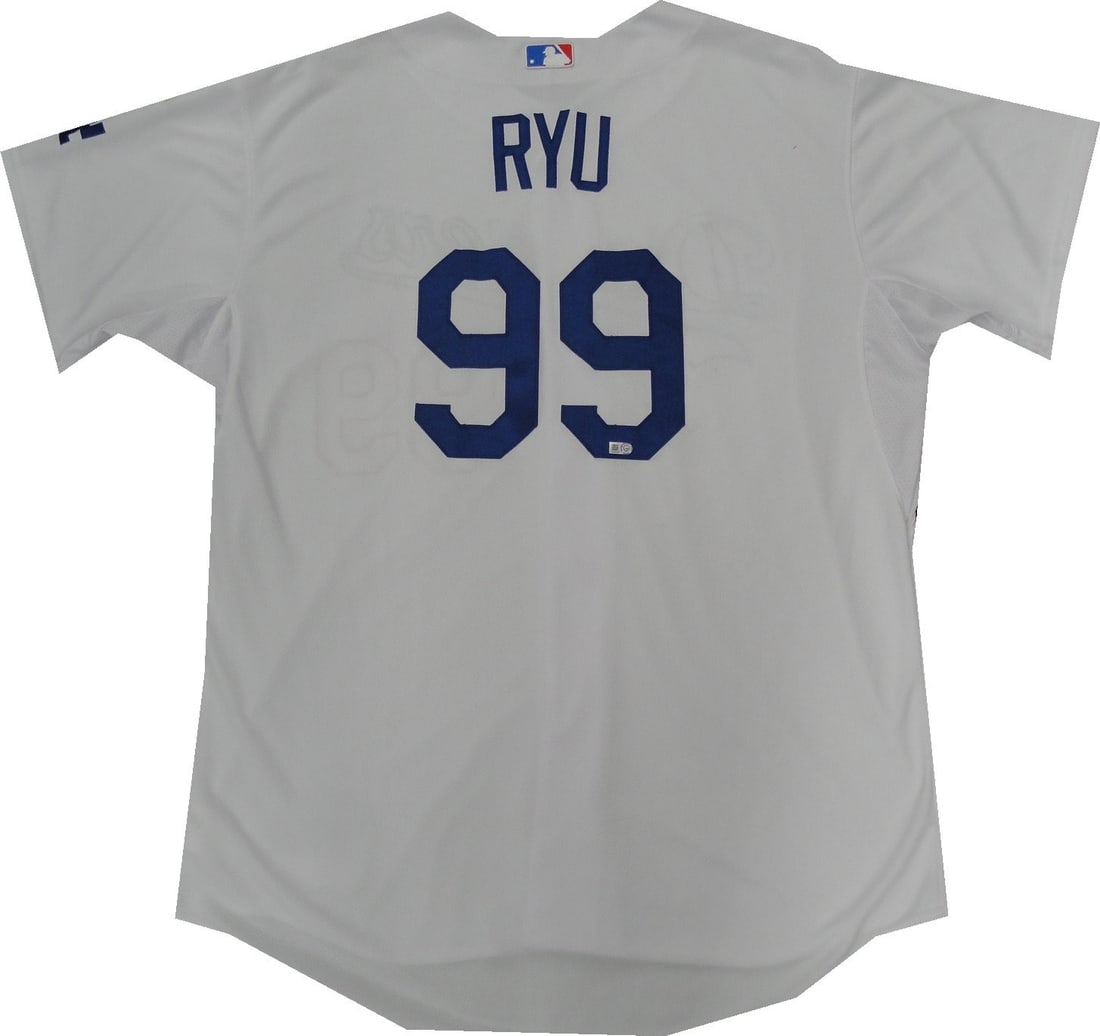 Los Angeles Dodgers Hyun-Jin Ryu MLB Authentic Team Issued Jersey: Los Angeles Dodgers Hyun-Jin Ryu MLB Authentic Team Issued Jersey This is an official Major League Baseball team-issued Los Angeles Dodgers jersey for Hyun-Jin Ryu. The jersey originates from the Unit