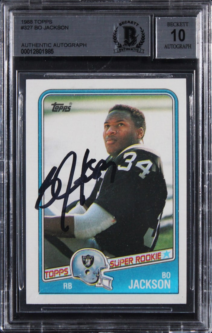 Bo Jackson 1988 Topps #327 Raiders autograph BAS slabbed (1 of 2)