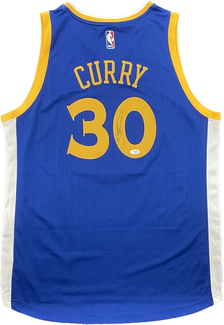 Stephen Curry Autographed Jersey PSA/DNA Golden State Warriors Original: Stephen Curry Autographed Jersey PSA/DNA Golden State Warriors Original This original autographed jersey features the signature of Stephen Curry, star player of the Golden State Warriors. Authenticate