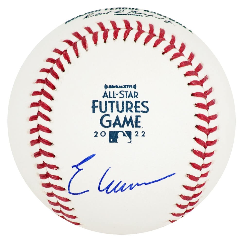 Elly De La Cruz Signed Rawlings Futures Game Baseball with Beckett COA: Elly De La Cruz Signed Rawlings Futures Game Baseball with Beckett COA This is an original signed baseball featuring Elly De La Cruz, commemorating the 2022 Futures Game. The ball showcases the Future