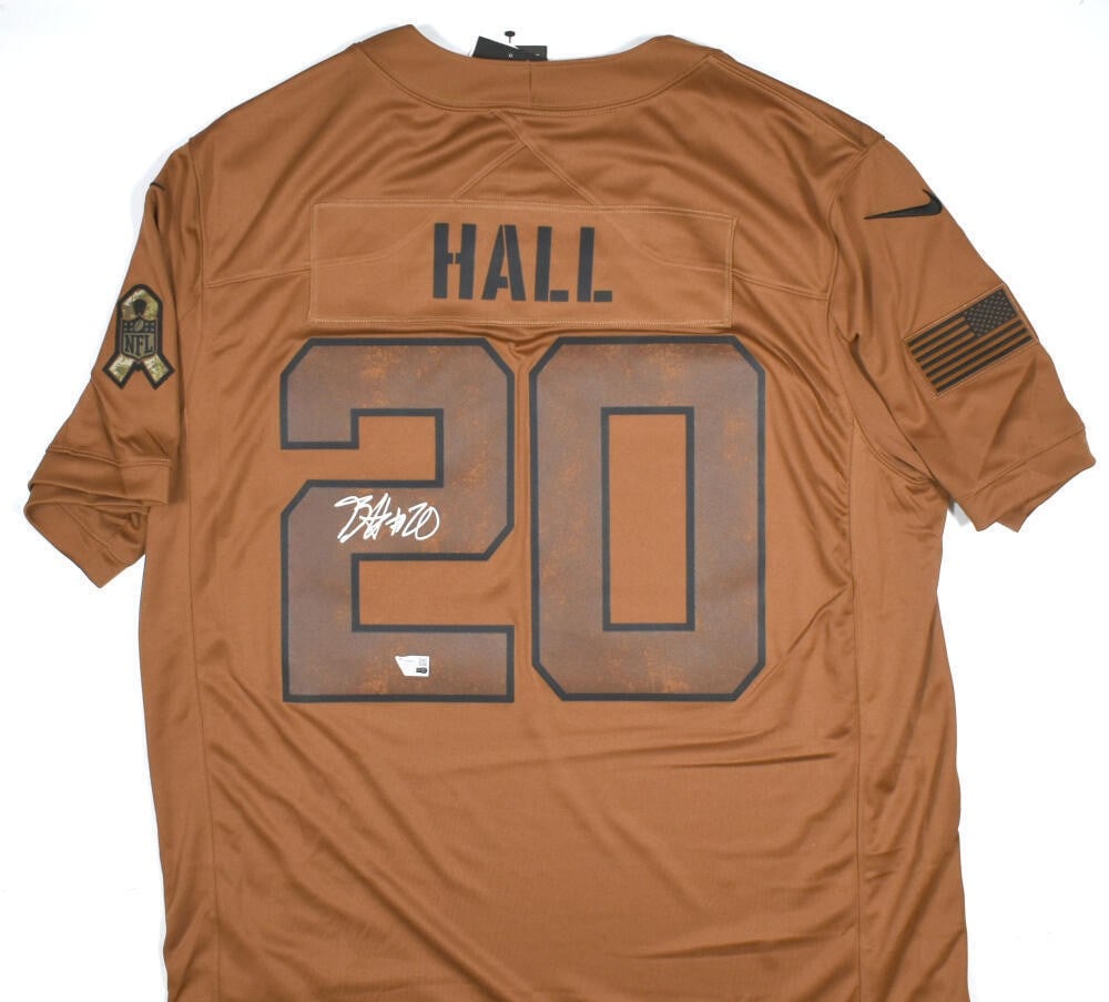 Autographed Breece Hall New York Jets Nike Limited Jersey Fanatics: Autographed Breece Hall New York Jets Nike Limited Jersey Fanatics This is an original signed New York Jets Nike Salute to Service limited jersey featuring Breece Hall. It is pre-owned and made in the