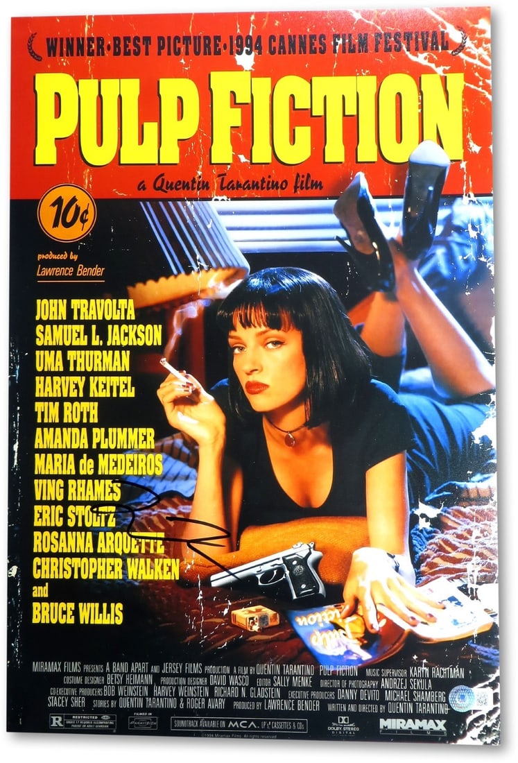 Beckett Authenticated Quentin Tarantino 12X18 Pulp Fiction Photo: Beckett Authenticated Quentin Tarantino 12X18 Pulp Fiction Photo This is a 12x18 photograph from "Pulp Fiction" signed by director Quentin Tarantino. The autograph has been authenticated by Beckett Au