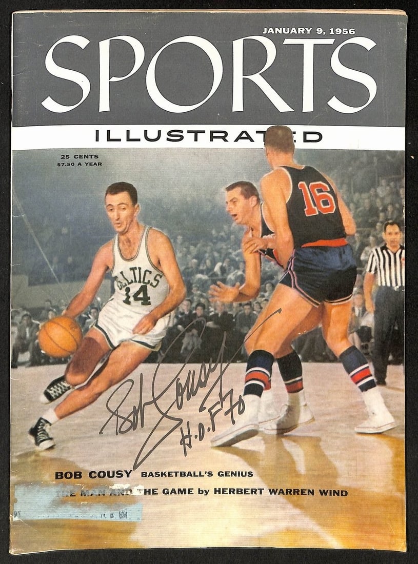 1956 Sports Illustrated Magazine Signed by Bob Cousy with PSA DNA Authentication (1 of 2)