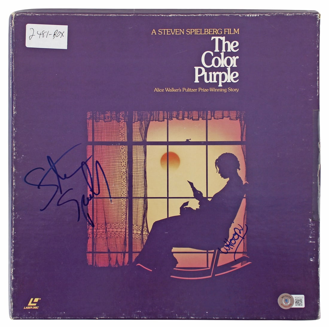 Steven Spielberg Whoopi Goldberg Signed Color Purple Laser Disc COA Beckett (1 of 9)