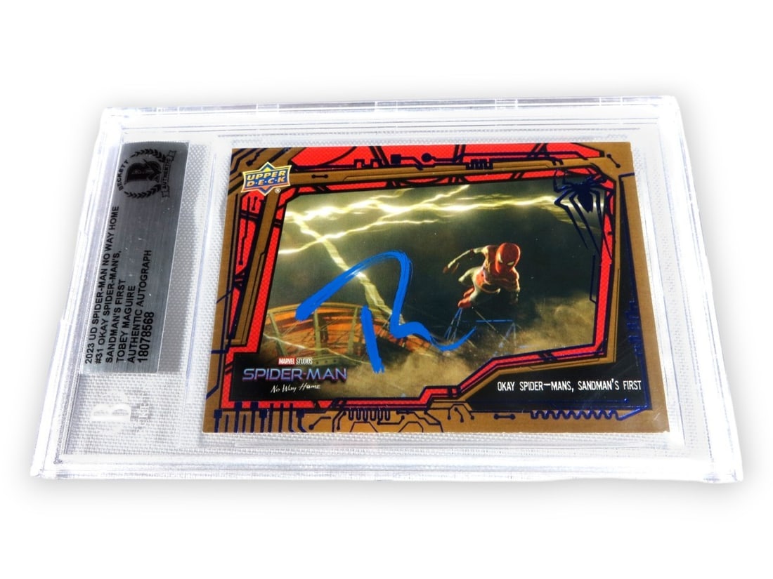 Spider-Man No Way Home 2023 Trading Card Signed by Tobey Maguire Beckett Authenticated (1 of 2)